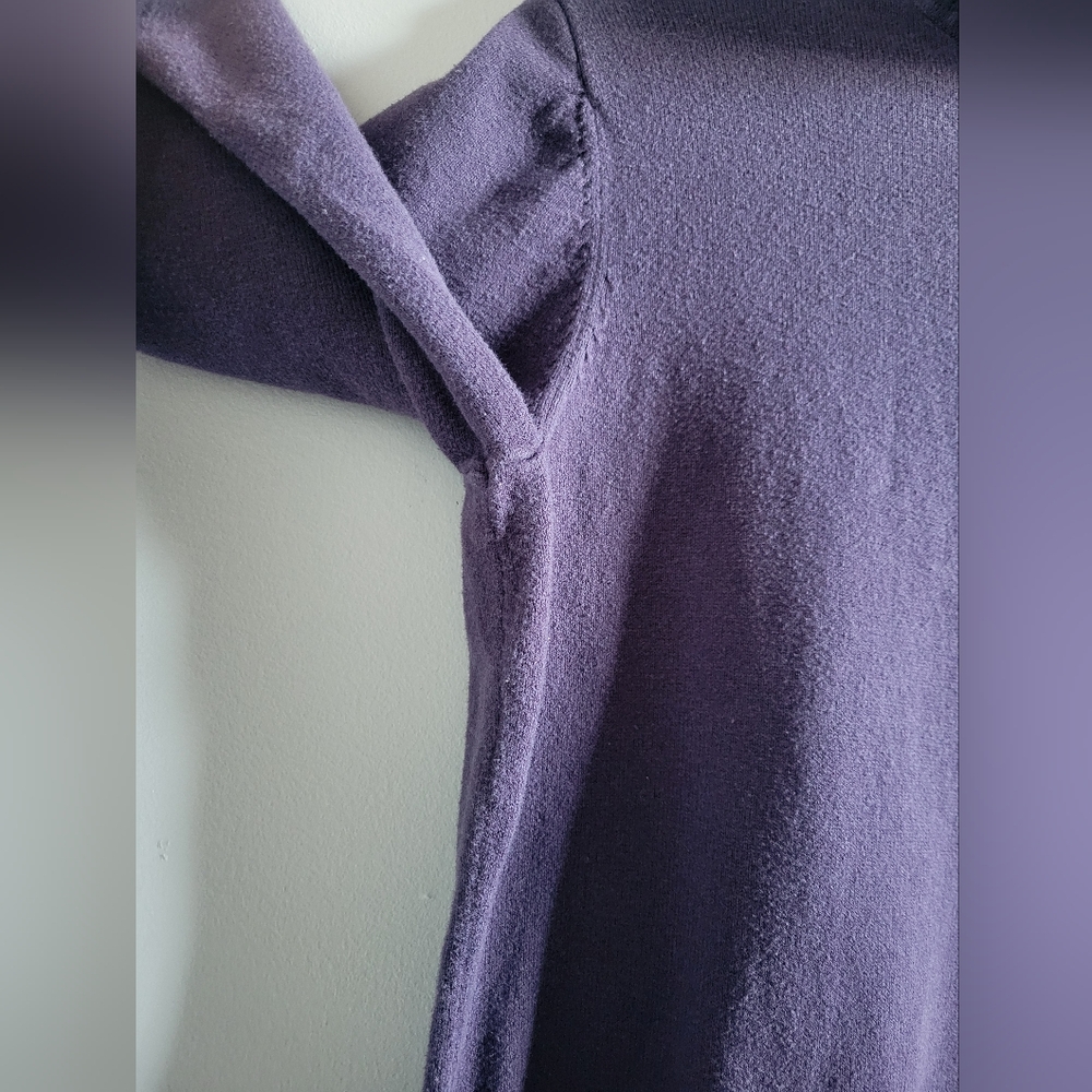 L.L. Bean Plum Purple Cotton/Cashmere Turtleneck Sweater Womens Medium - Picture 2 of 7